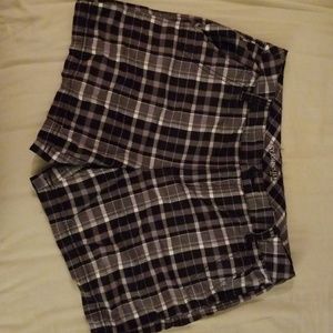 Black and white plaid St. John's Bay shorts
